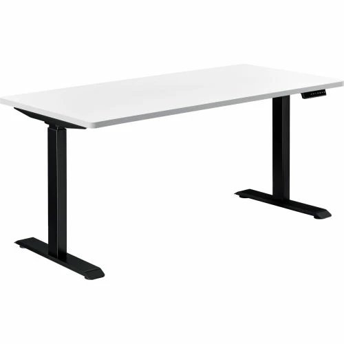 Interion By Global Industrial Interion® Electric Height Adjustable Desk, 60"W x 30"D, White W/ Black Base 2 Interion By Global Industrial Interion® Electric Height Adjustable Desk, 60"W x 30"D, White W/ Black Base - Image 2
