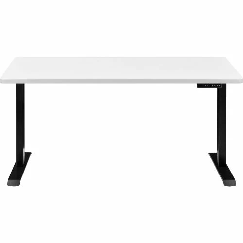 Interion By Global Industrial Interion® Electric Height Adjustable Desk, 60"W x 30"D, White W/ Black Base 4 Interion By Global Industrial Interion® Electric Height Adjustable Desk, 60"W x 30"D, White W/ Black Base - Image 4