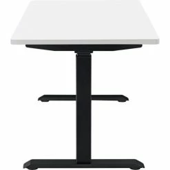 Interion By Global Industrial Interion® Electric Height Adjustable Desk, 48"W x 30"D, White W/ Black Base -Outlet Desks & Workstations Store 695780WH 05