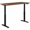 Interion By Global Industrial Interion® Electric Height Adjustable Desk, 48"W x 30"D, Walnut W/ Black Base