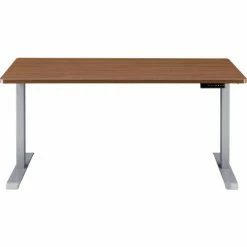 Interion By Global Industrial Interion® Electric Height Adjustable Desk, 48"W x 30"D, Walnut W/ Gray Base -Outlet Desks & Workstations Store 695780WNGY 03 1