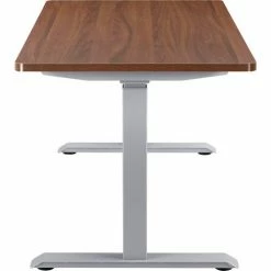Interion By Global Industrial Interion® Electric Height Adjustable Desk, 48"W x 30"D, Walnut W/ Gray Base -Outlet Desks & Workstations Store 695780WNGY 05 1