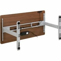 Interion By Global Industrial Interion® Electric Height Adjustable Desk, 48"W x 30"D, Walnut W/ Gray Base -Outlet Desks & Workstations Store 695780WNGY 06 1