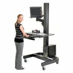 Global Industrial™ Locking Keyboard Drawer - Black -Outlet Desks & Workstations Store 706543BK 10