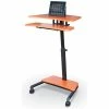 Balt® 90459 Up-Rite Mobile Sit/Stand Workstation, 28.5"- 45.5"H x 27.5"W x 22.5"D, Cherry