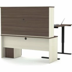 Bestar® L-Desk with Hutch and Adjustable Table - White Choc/Antigua - Prestige + Series -Outlet Desks & Workstations Store 99886 52 2