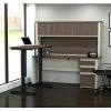 Bestar® L-Desk with Hutch and Adjustable Table - White Choc/Antigua - Prestige + Series