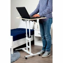 Mind Reader Products Mind Reader Rolling Standing Desk With Adjustable Desk, White -Outlet Desks & Workstations Store ADJCMROLL WHT alt2
