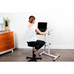 Mind Reader Products Mind Reader Rolling Standing Desk With Adjustable Desk, White -Outlet Desks & Workstations Store ADJCMROLL WHT alt3