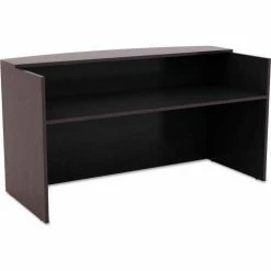 Alera® Reception Desk w/Counter - 71"W x 35-1/2"D x 42-1/2"H - Espresso - Valencia Series