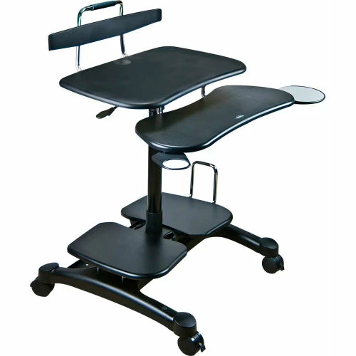 Aidata PCC004P Sit/Stand Mobile PC Workstation, Black 4 Aidata PCC004P Sit/Stand Mobile PC Workstation, Black - Image 4