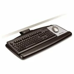 3M™ AKT170LE Sit/Stand Easy Adjust Keyboard Tray, 23" Track Length, Black