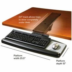 3M™ AKT170LE Sit/Stand Easy Adjust Keyboard Tray, 23" Track Length, Black -Outlet Desks & Workstations Store AKT170LE 5