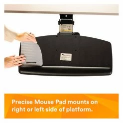 3M AKT90LE Easy Adjust Keyboard Tray with Mouse Platform, 23" Track Length, Black 10 3M AKT90LE Easy Adjust Keyboard Tray with Mouse Platform, 23" Track Length, Black -Outlet Desks & Workstations Store AKT90LE 4