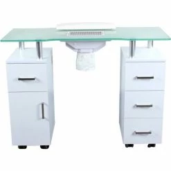 AYC Group Glasglow Salon Nail Table with Fan - White 5 AYC Group Glasglow Salon Nail Table with Fan - White -Outlet Desks & Workstations Store AYC DPI NTBL 3488 WH KIT
