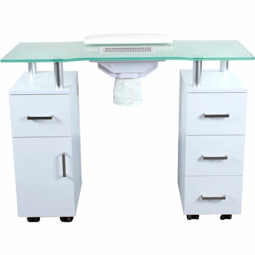 AYC Group Glasglow Salon Nail Table with Fan - White 3 AYC Group Glasglow Salon Nail Table with Fan - White - Image 3
