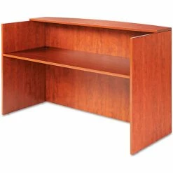 Alera Reception Desk w/Counter - 71"W x 35-1/2"D x 42-1/2"H - Med Cherry - Valencia Series