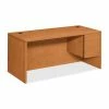HON® Wood Desk - Single Right Pedestal - 66" - Harvest - 10500 Series