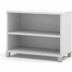 Bestar® Bookcase, 2 Shelf - White - Pro-Linea Series -Outlet Desks & Workstations Store BSA 120160 1117