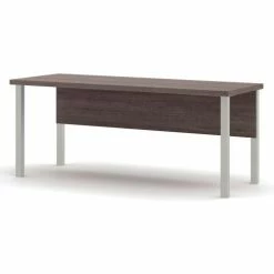 Bestar® Desk With Metal Legs - 71" - Bark Grey - Pro-Linea Series -Outlet Desks & Workstations Store BSA 120401 47