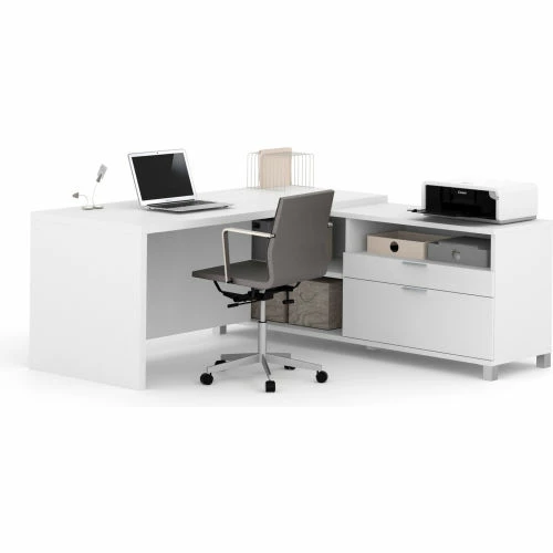 Bestar® L Desk - 71" - White - Pro-Linea Series 4 Bestar® L Desk - 71" - White - Pro-Linea Series - Image 4