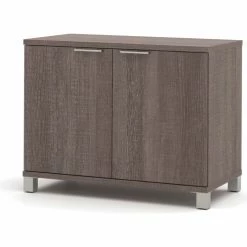 Bestar® 2-Door Storage Unit - Bark Grey - Pro-Linea Series -Outlet Desks & Workstations Store BSA 120879 47