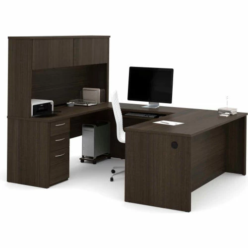 Bestar® U-Shaped Desk - 71" - Dark Chocolate - Embassy Series 4 Bestar® U-Shaped Desk - 71" - Dark Chocolate - Embassy Series - Image 4