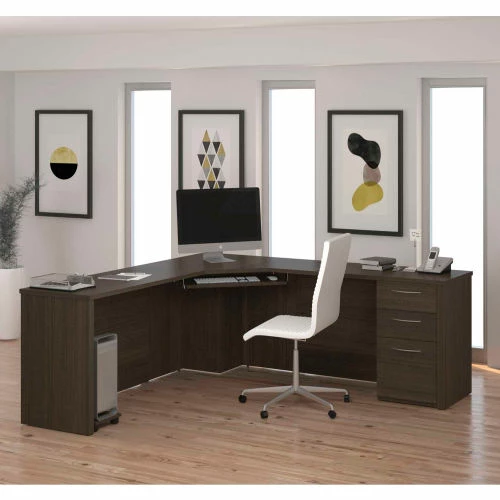 Bestar® Corner Desk - Dark Chocolate - Embassy Series 5 Bestar® Corner Desk - Dark Chocolate - Embassy Series - Image 5