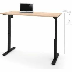 Bestar® Height Adjustable Table - Electric - 60" x 30" x 28" - 45"H Northern Maple -Outlet Desks & Workstations Store BSA 65867 38
