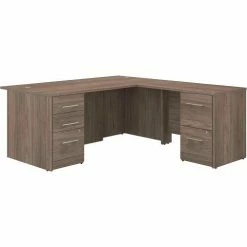 Bush Business Furniture Bush Furniture 72"W x 36"D L-Shape Desk - Double Pedestal - Modern Hickory - Office 500 Collection 21 Bush Business Furniture Bush Furniture 72"W x 36"D L-Shape Desk - Double Pedestal - Modern Hickory - Office 500 Collection -Outlet Desks & Workstations Store BUM OF5004MHSU