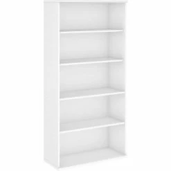 Bush Business Furniture Bush Furniture 5-Shelf Bookcase - White - Studio C Series -Outlet Desks & Workstations Store BUM SCB136WH 02