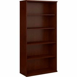 Bush Business Furniture Bush Furniture Double Bookcase with 5 Shelves - Mocha Cherry - Series C -Outlet Desks & Workstations Store BUM WC12914