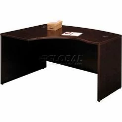 Bush Business Furniture Bush Furniture Left Hand Wood Desk with Bow Front - Mocha Cherry - Series C -Outlet Desks & Workstations Store BUM WC12933