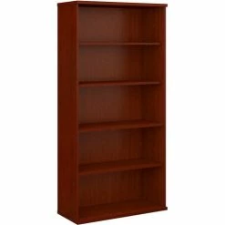 Bush Business Furniture Bush Furniture Double Bookcase with 5 Shelves - Mahogany - Series C 15 Bush Business Furniture Bush Furniture Double Bookcase with 5 Shelves - Mahogany - Series C -Outlet Desks & Workstations Store BUM WC36714
