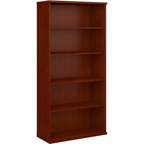 Bush Business Furniture Bush Furniture Double Bookcase with 5 Shelves - Mahogany - Series C 8 Bush Business Furniture Bush Furniture Double Bookcase with 5 Shelves - Mahogany - Series C - Image 8