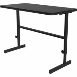 Correll Adjustable Standing Height Workstation - 48"L x 24"W x 34" to 42" - Black Granite -Outlet Desks & Workstations Store CEL CST2448 07