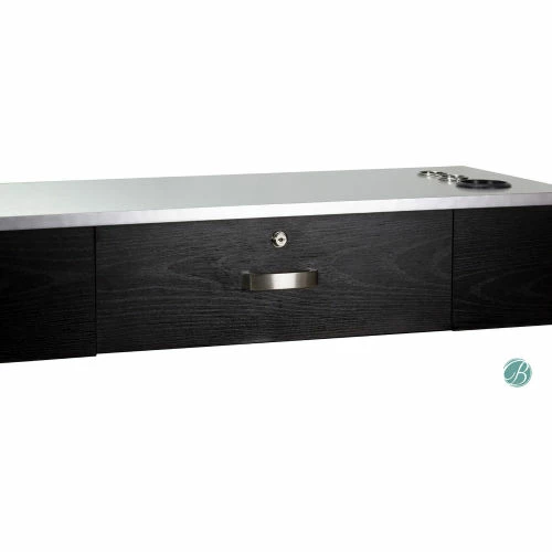 AYC Group Markison Wall Mount Styling Station - Black with Silver Metal Top 2 AYC Group Markison Wall Mount Styling Station - Black with Silver Metal Top - Image 2