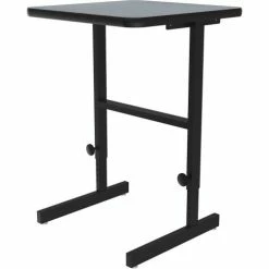 Correll Adjustable Standing Height Workstation - 24"L x 20"W x 34" to 42" - Gray Granite
