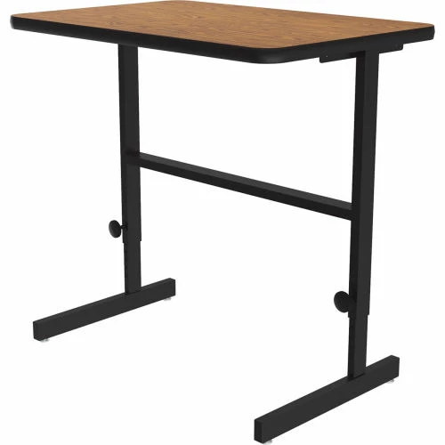 Correll Adjustable Standing Height Workstation - 36"L x 24"W x 34" to 42" - Medium Oak 1 Correll Adjustable Standing Height Workstation - 36"L x 24"W x 34" to 42" - Medium Oak