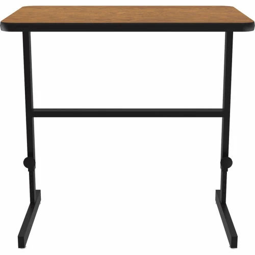 Correll Adjustable Standing Height Workstation - 36"L x 24"W x 34" to 42" - Medium Oak 2 Correll Adjustable Standing Height Workstation - 36"L x 24"W x 34" to 42" - Medium Oak - Image 2