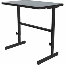 Correll Adjustable Standing Height Workstation - 36"L x 24"W x 34" to 42" - Gray Granite