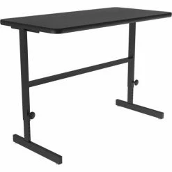 Correll Adjustable Standing Height Workstation - 48"L x 24"W x 34" to 42" - Black Granite -Outlet Desks & Workstations Store CST2448 07 03
