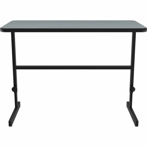 Correll Adjustable Standing Height Workstation - 48"L x 24"W x 34" to 42" - Gray Granite 2 Correll Adjustable Standing Height Workstation - 48"L x 24"W x 34" to 42" - Gray Granite - Image 2