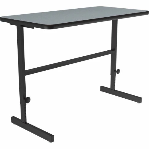 Correll Adjustable Standing Height Workstation - 48"L x 24"W x 34" to 42" - Gray Granite 3 Correll Adjustable Standing Height Workstation - 48"L x 24"W x 34" to 42" - Gray Granite - Image 3