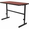 Correll Adjustable Standing Height Workstation - 48"L x 24"W x 34" to 42" - Cherry