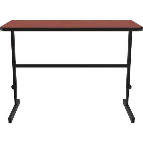 Correll Adjustable Standing Height Workstation - 48"L x 24"W x 34" to 42" - Cherry 2 Correll Adjustable Standing Height Workstation - 48"L x 24"W x 34" to 42" - Cherry - Image 2