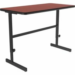 Correll Adjustable Standing Height Workstation - 48"L x 24"W x 34" to 42" - Cherry 13 Correll Adjustable Standing Height Workstation - 48"L x 24"W x 34" to 42" - Cherry -Outlet Desks & Workstations Store CST2448 21 03