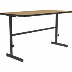 Correll Adjustable Standing Height Workstation - 60"L x 24"W x 34" to 42" - Fusion Maple -Outlet Desks & Workstations Store CST3060 16 03
