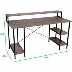 Mind Reader Products Mind Reader 55" Desktop Computer Table with Shelves and CPU Storage, Brown -Outlet Desks & Workstations Store CTABCPU BRN alt2