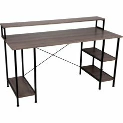Mind Reader Products Mind Reader 55" Desktop Computer Table with Shelves and CPU Storage, Brown -Outlet Desks & Workstations Store CTABCPU BRN alt3